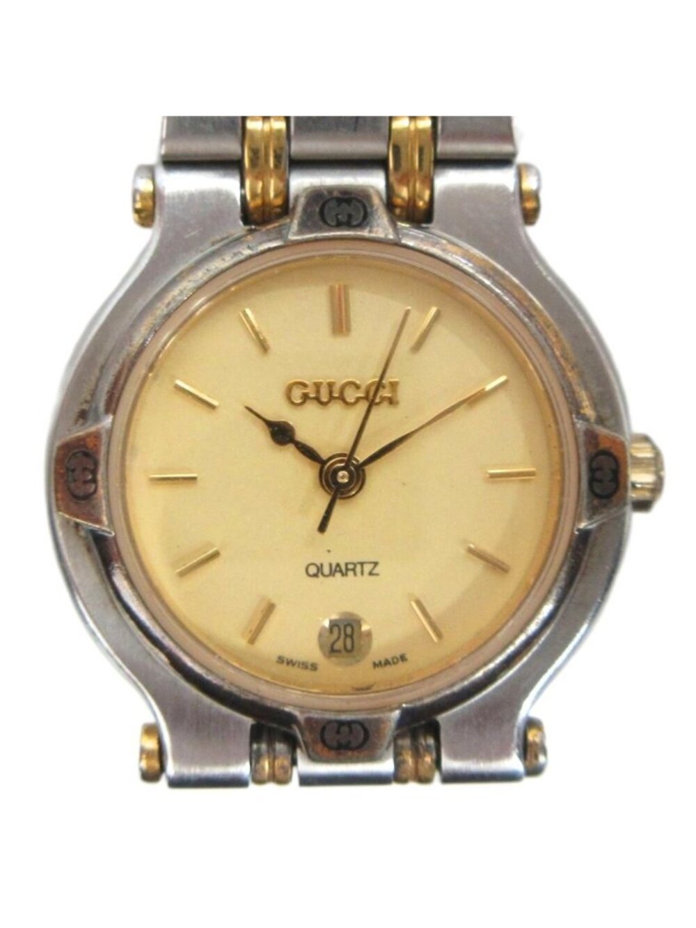 Gucci Watch Quartz Calendar Date Gold